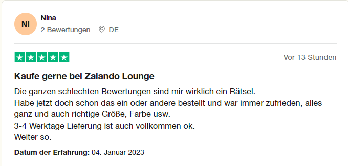 Zalando Lounge Schweiz Bewertung