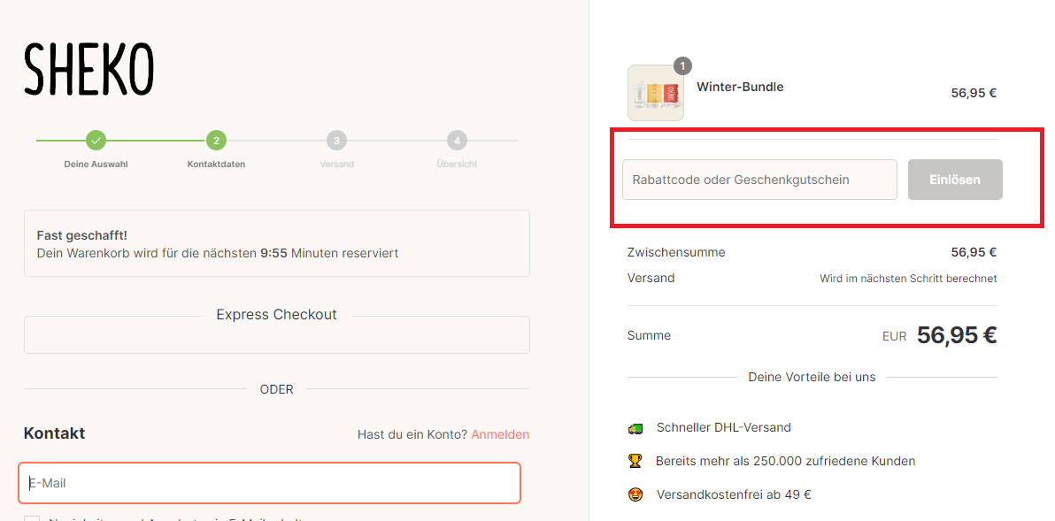 Sheko Rabattcode